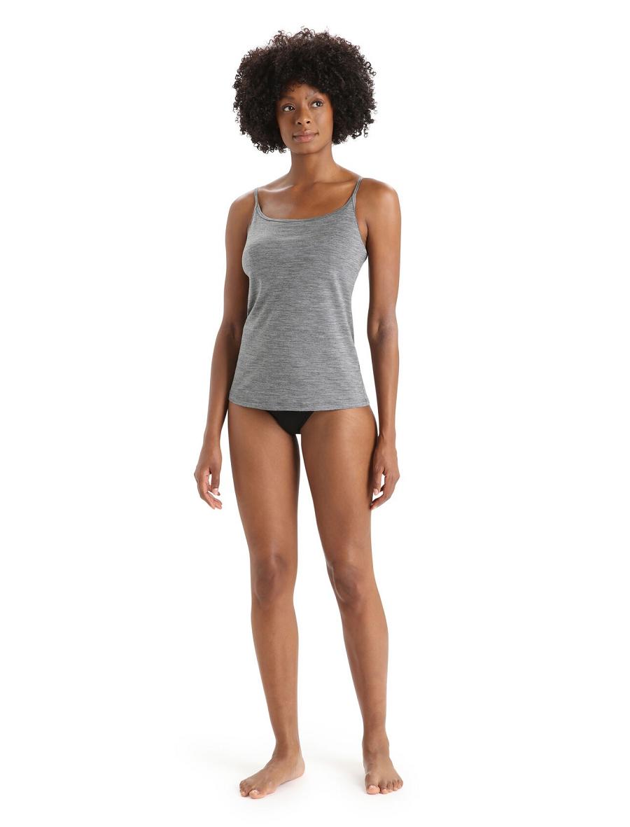 Gritstone Heather Icebreaker Merino Siren Cami Singlet Women's Bras | AU 1807PJJQ